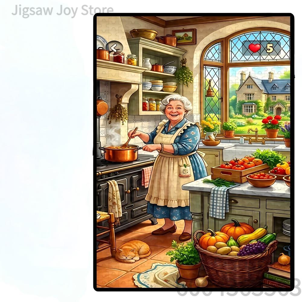 Jigsaw Puzzle Adult - จิ๊กซอว์ภาพคุณย่าสุดฮาและสาวรักแมว - ทำอาหาร, งานฝีมือ & แมวสุดฮา,