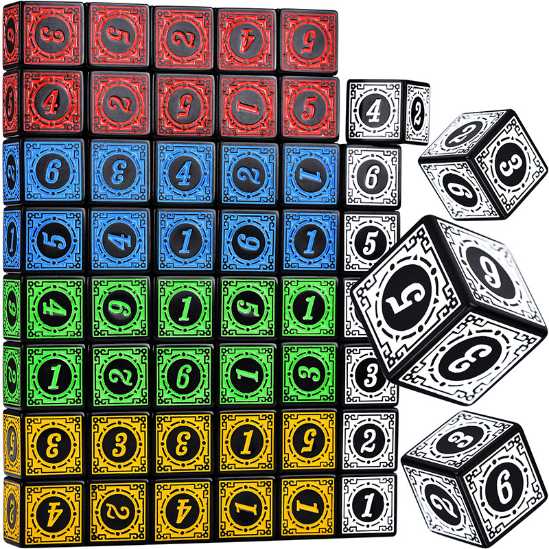 Board Game Dungeons And Dragons - 10ชิ้น/เซ็ตชุดลูกเต๋าอะคริลิค D6ลายแกะสลักลูกเต๋าหลายหน้าเกมกระดาน6ด้านสำหรับ RPG ดันเจี้ยนและมังกรเกมกระดาน