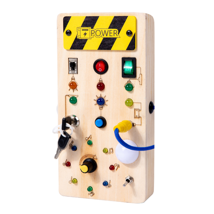 Board Game Recommendation - Montessori Busy Board Sensory ของเล่นไม้พร้อมสวิตช์ไฟ LED
