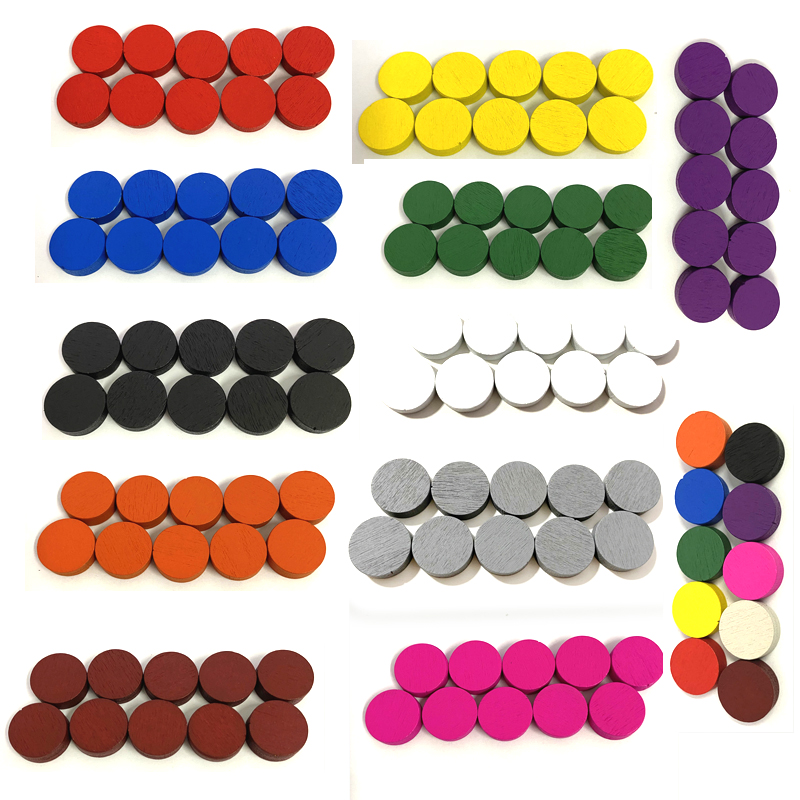 50 ชิ้น 15*5 มม.11 สีไม้ Disk  - Board Game Vector บทวิจารณ์และราคา