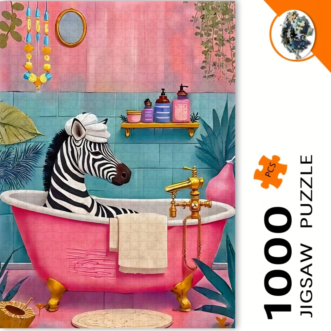 จิ๊กซอว์รูปม้าลายในอ่างอาบน้ำฟ - Jigsaw Puzzle Adult บทวิจารณ์และราคา