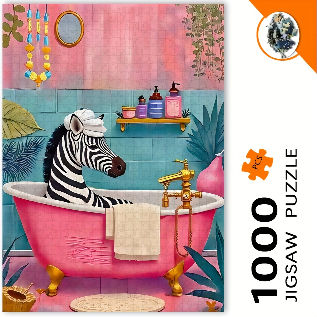จิ๊กซอว์รูปม้าลายในอ่างอาบน้ำฟ - Jigsaw Puzzle Adult บทวิจารณ์และราคา