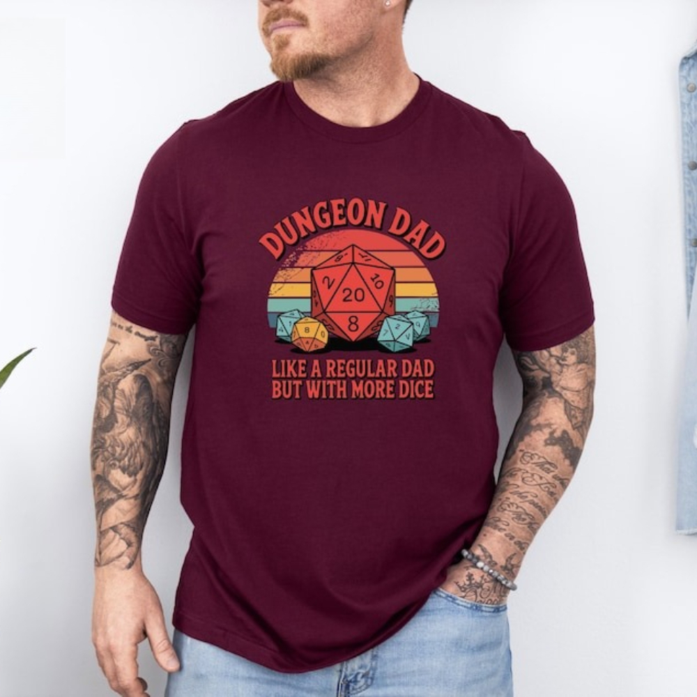 เสื้อยืด Dungeon Dad ลายตลกๆ ส - Board Game Dungeons And Dragons บทวิจารณ์และราคา